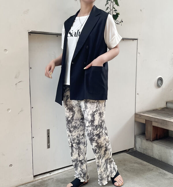 abahouse mavie「【セットアップ対応】リネンライクベスト」|ベスト・ジレ|