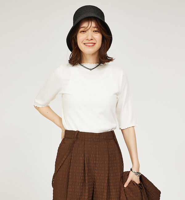 abahouse mavie「メロウスパーク5分袖プルオーバー」|Tシャツ・カットソー|