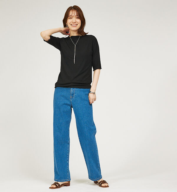 abahouse mavie「メロウスパーク5分袖プルオーバー」|Tシャツ・カットソー|