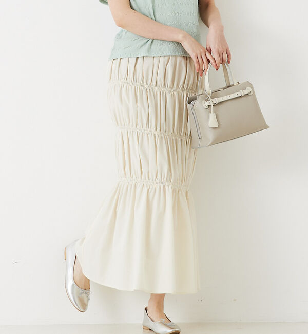 abahouse mavie「シャーリングスカート」|スカート|