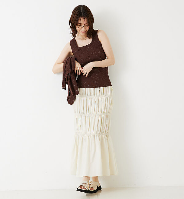 abahouse mavie「シャーリングスカート」|スカート|