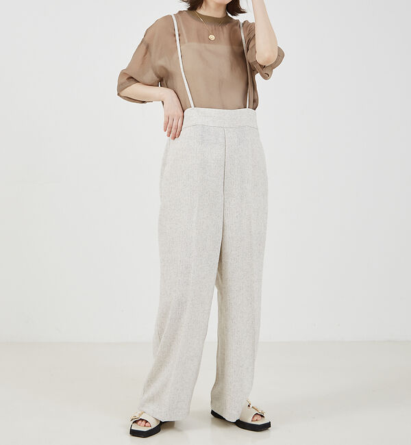 abahouse mavie「【セットアップ対応】ライトツイードサスペンダーパンツ」|その他|