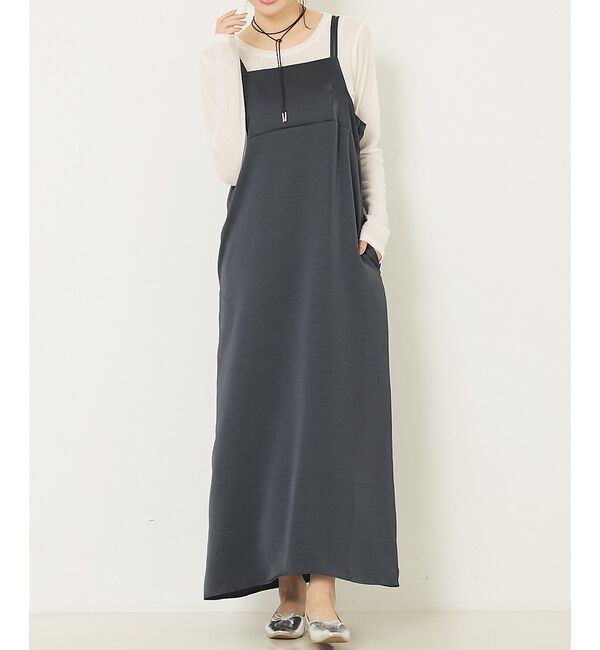 abahouse mavie「ダブルストラップキャミワンピース」|ワンピース|チャコールグレー
