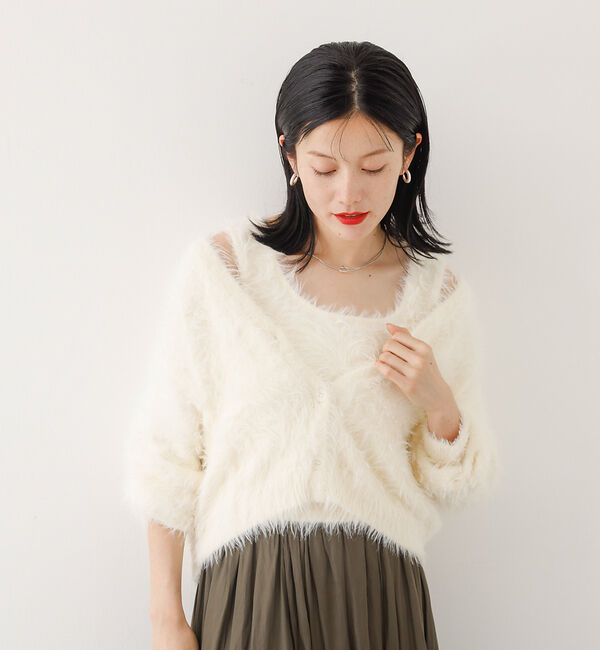 abahouse mavie「【２点セット】シャギーニットアンサンブル」|ニット・セーター|