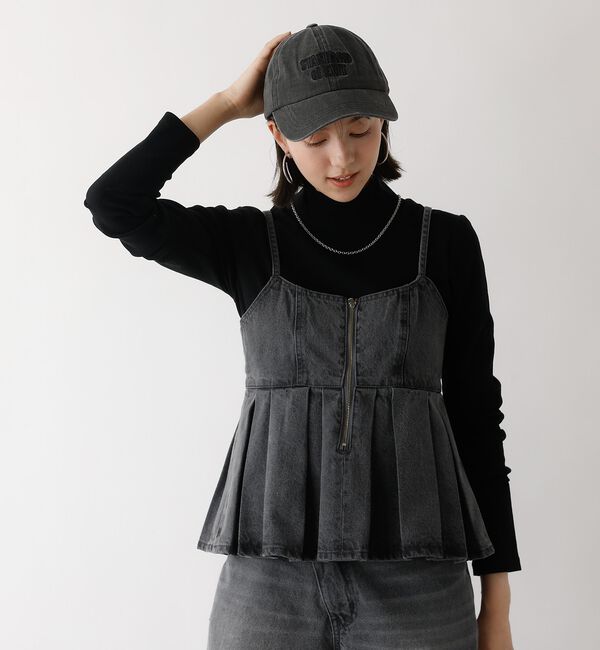 abahouse mavie「ウォッシュドデニムキャミ/レイヤード/バックリボン/春服/夏服」|キャミソール|