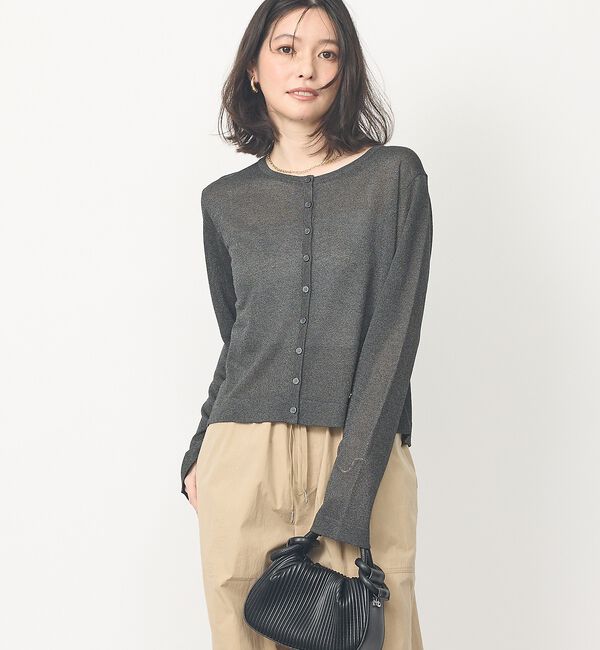 abahouse mavie「【さりげないラメ】シアーカーディガン【予約】」|カーディガン|