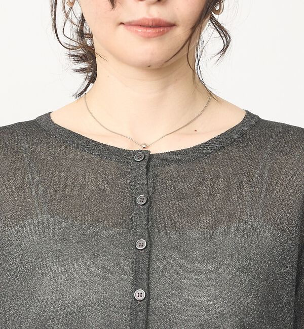 abahouse mavie「【さりげないラメ】シアーカーディガン【予約】」|カーディガン|