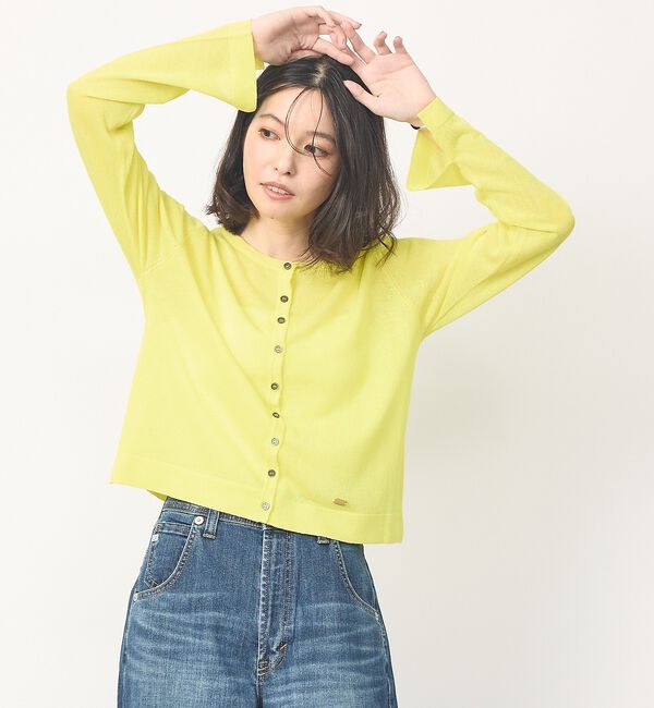 abahouse mavie「【さりげないラメ】シアーカーディガン【予約】」|カーディガン|