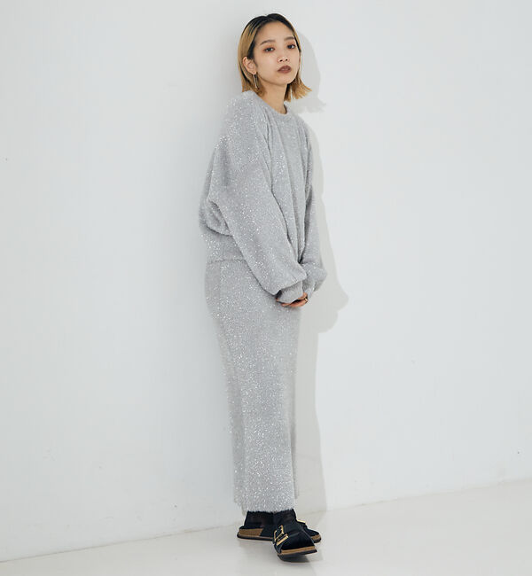 NOMINE「【セットアップ対応可】ラメシャギータイトニットスカート」|スカート|