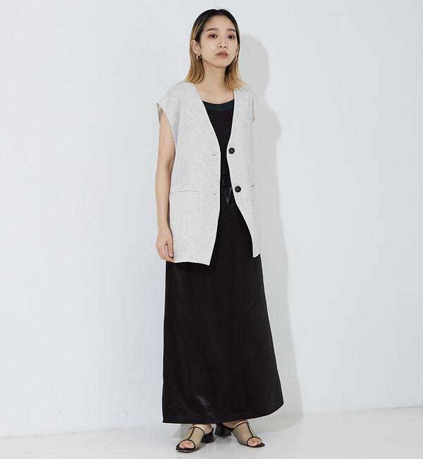 NOMINE「【セットアップ着用可】前後２WAYサテンロングスカート」|スカート|