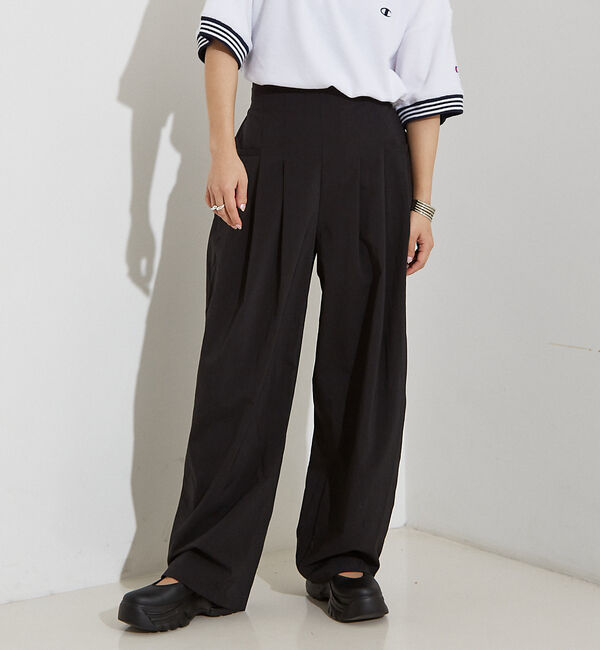 NOMINE「【セットアップ着用可】3タック  ワイドパンツ」|その他|ブラック