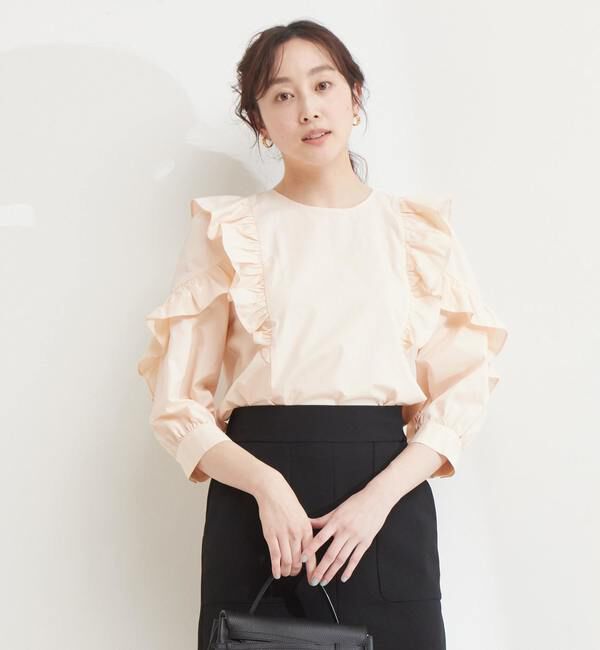 TIARA「flowyフリルブラウス」|シャツ・ブラウス|ライトピンク