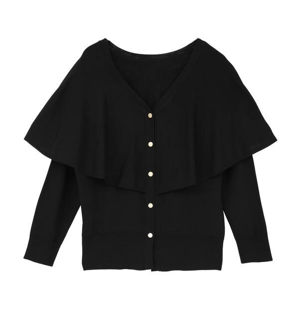 TIARA「Vネックケープニット」|ニット・セーター|ブラック