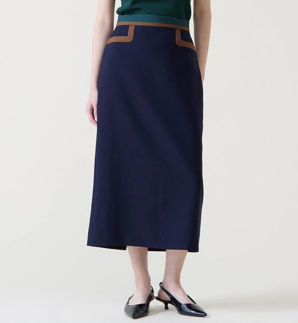TIARA「カラーブロックタイトスカート」|スカート|ネイビー