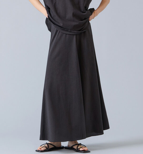 Liesse「【定番】カットソーフレアスカート」|スカート|チャコールグレー