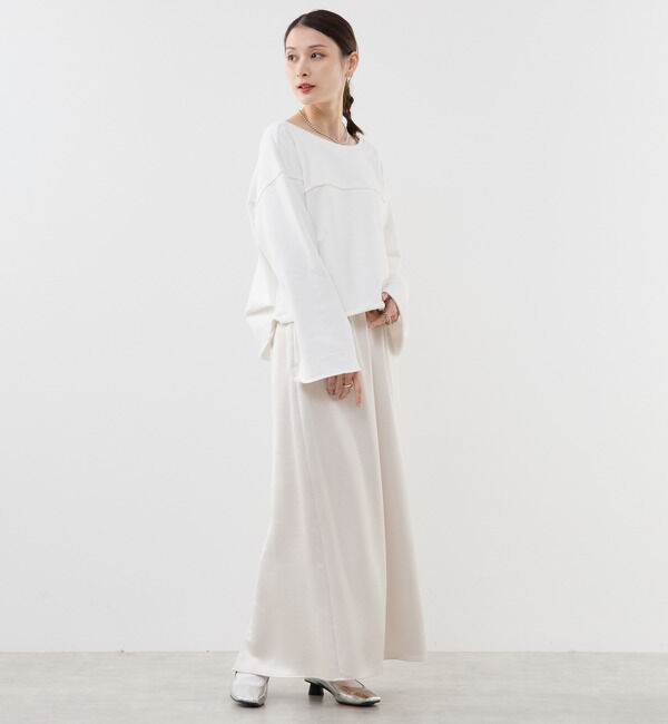 Soffitto「カットオフボートネックチュニック丈スウェット」|スウェット・ジャージ|