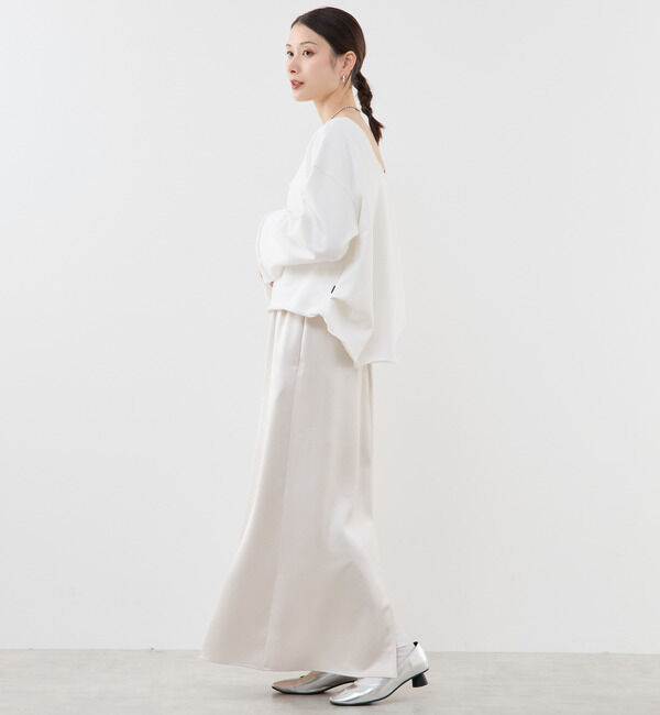 Soffitto「カットオフボートネックチュニック丈スウェット」|スウェット・ジャージ|