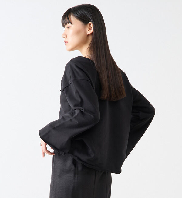 Soffitto「カットオフボートネックチュニック丈スウェット」|スウェット・ジャージ|