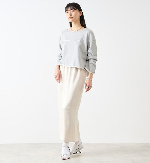 Soffitto「カットオフボートネックチュニック丈スウェット」|スウェット・ジャージ|