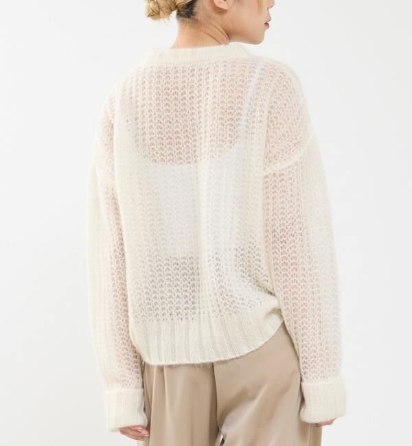 Soffitto「ローゲージシアーモヘヤ混ニットプルオーバー」|ニット・セーター|