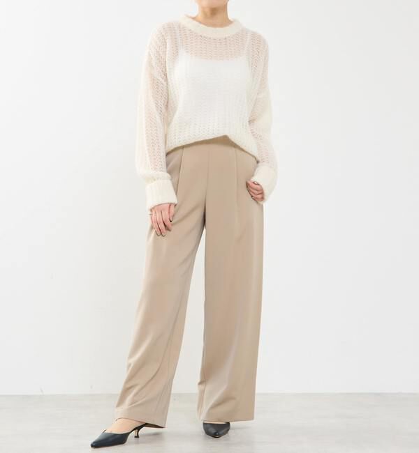 Soffitto「ローゲージシアーモヘヤ混ニットプルオーバー」|ニット・セーター|