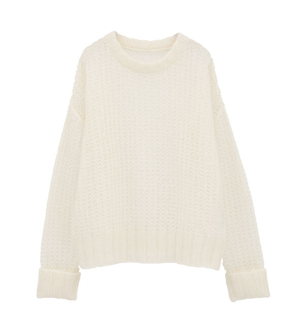 Soffitto「ローゲージシアーモヘヤ混ニットプルオーバー」|ニット・セーター|