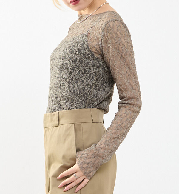 SOFFITTO「【A_/エース】ストレッチレースプルオーバー」|Tシャツ・カットソー|