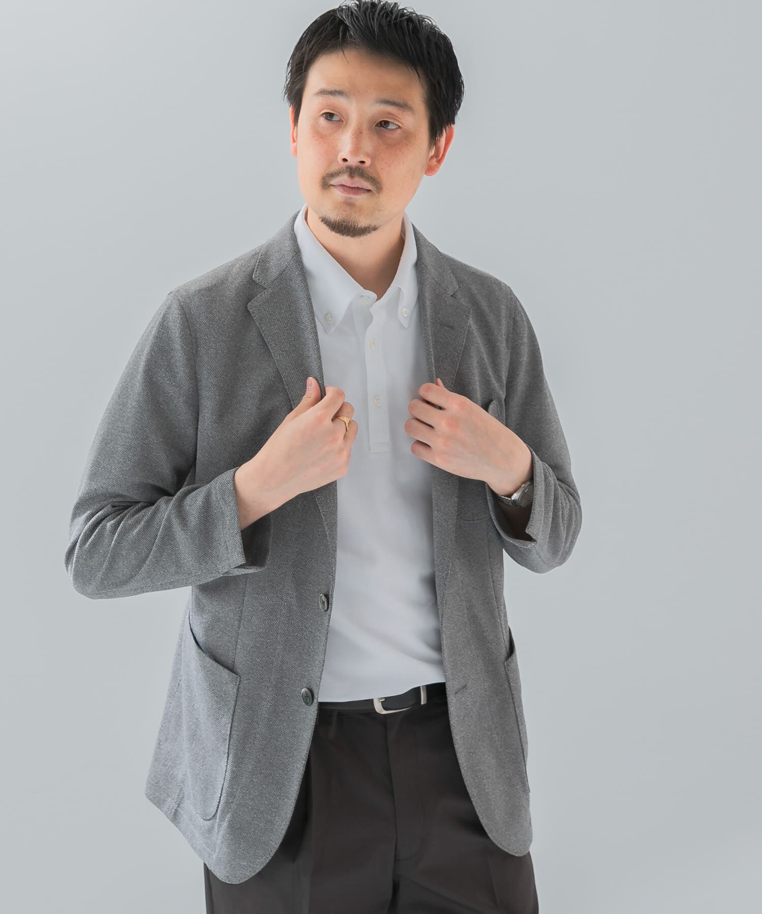 URBAN RESEARCH DOORS「『イージーケア/速乾』LIFE STYLE TAILOR　メランジニットイージージャケット」|その他|グレー