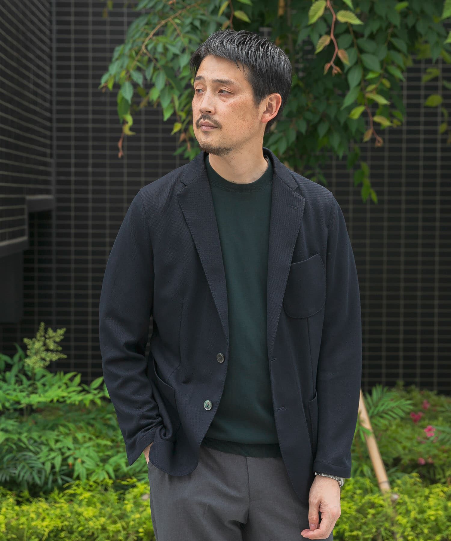 URBAN RESEARCH DOORS「『イージーケア/速乾』LIFE STYLE TAILOR　メランジニットイージージャケット」|その他|ネイビー