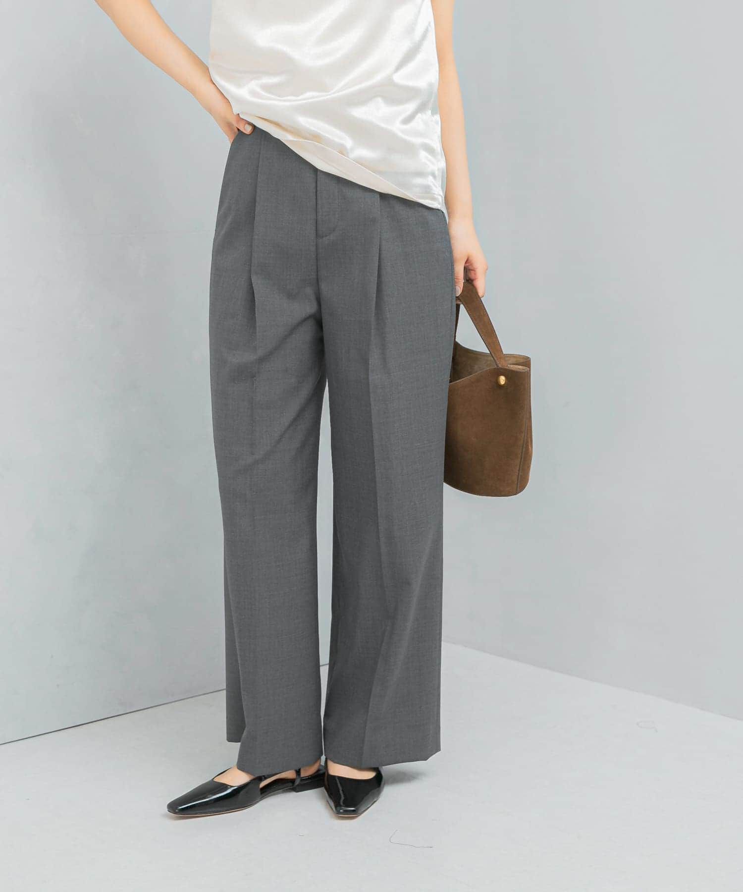 URBAN RESEARCH ROSSO「ウール混防シワハイウエストワイドスラックス」|その他|