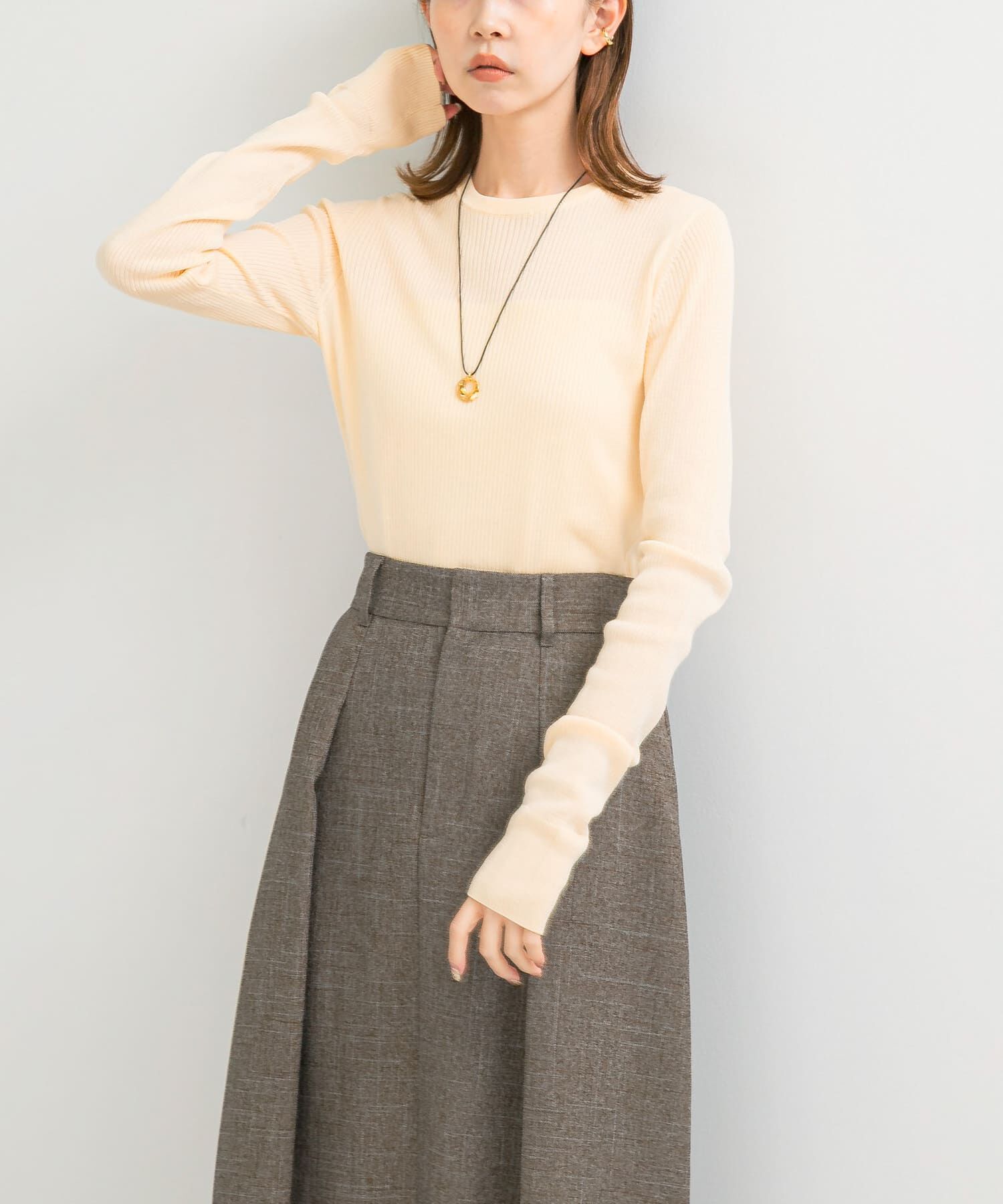 URBAN RESEARCH ROSSO「シルク混リブデザインニット」|ニット・セーター|