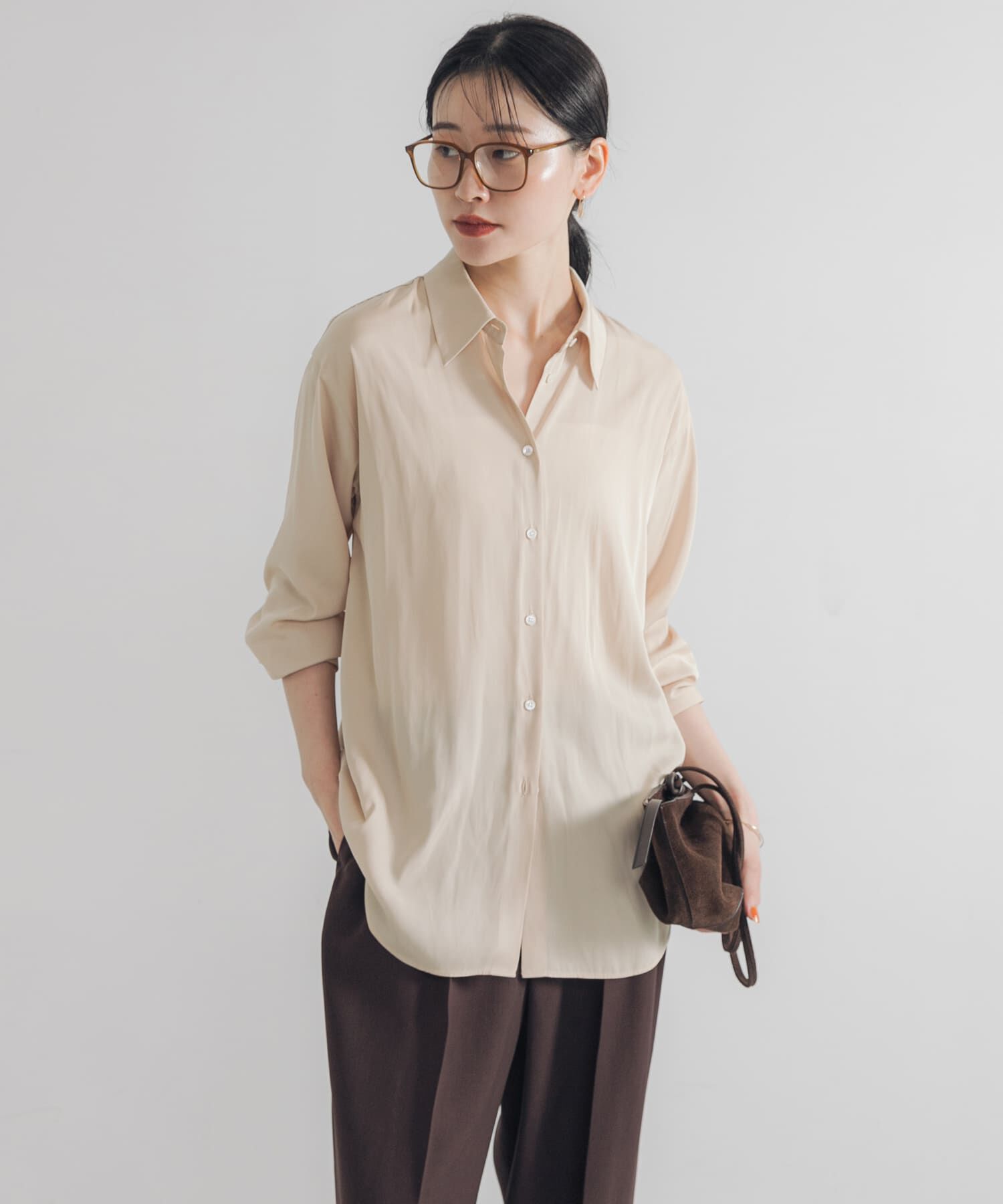 URBAN RESEARCH「レギュラーカラーシルキーシャツ」|Tシャツ・カットソー|