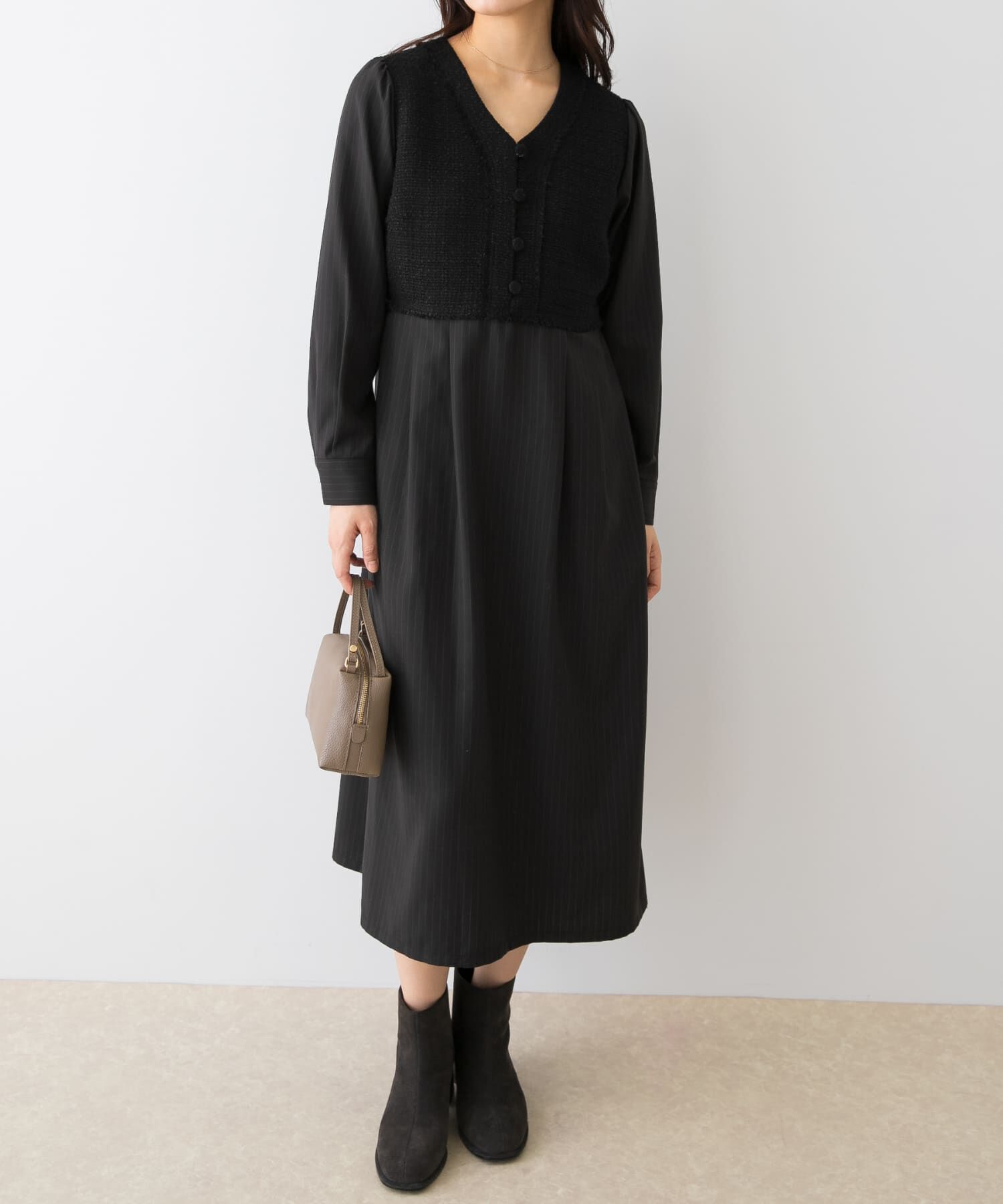 URBAN RESEARCH ROSSO「F by ROSSO　ツイードドッキングワンピース」|ワンピース|