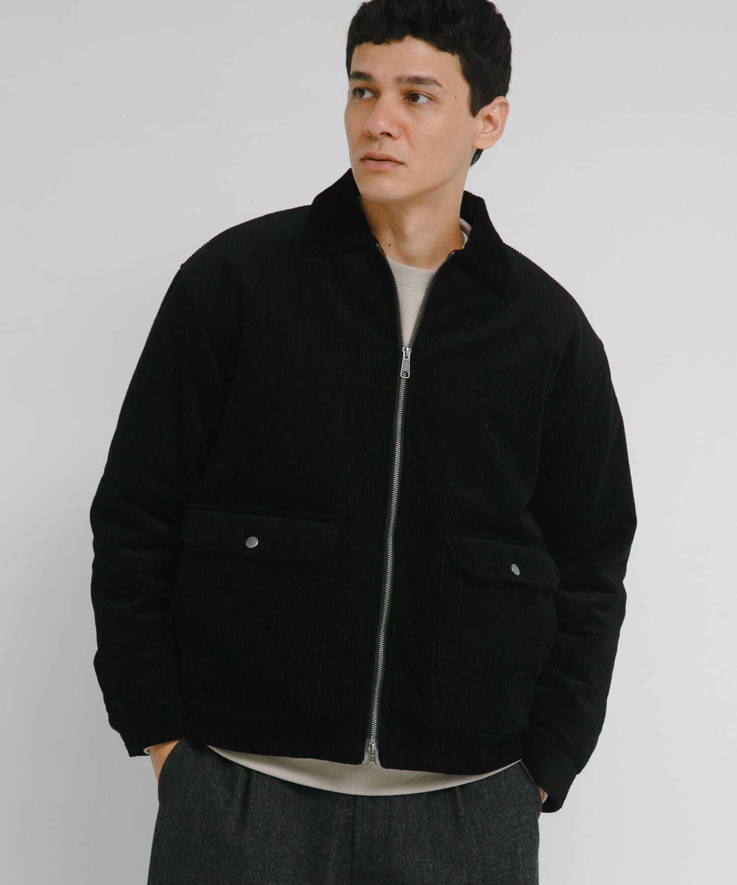 Sonny Label 「パデッドショートジップブルゾン」|ブルゾン・スタジャン|ブラック