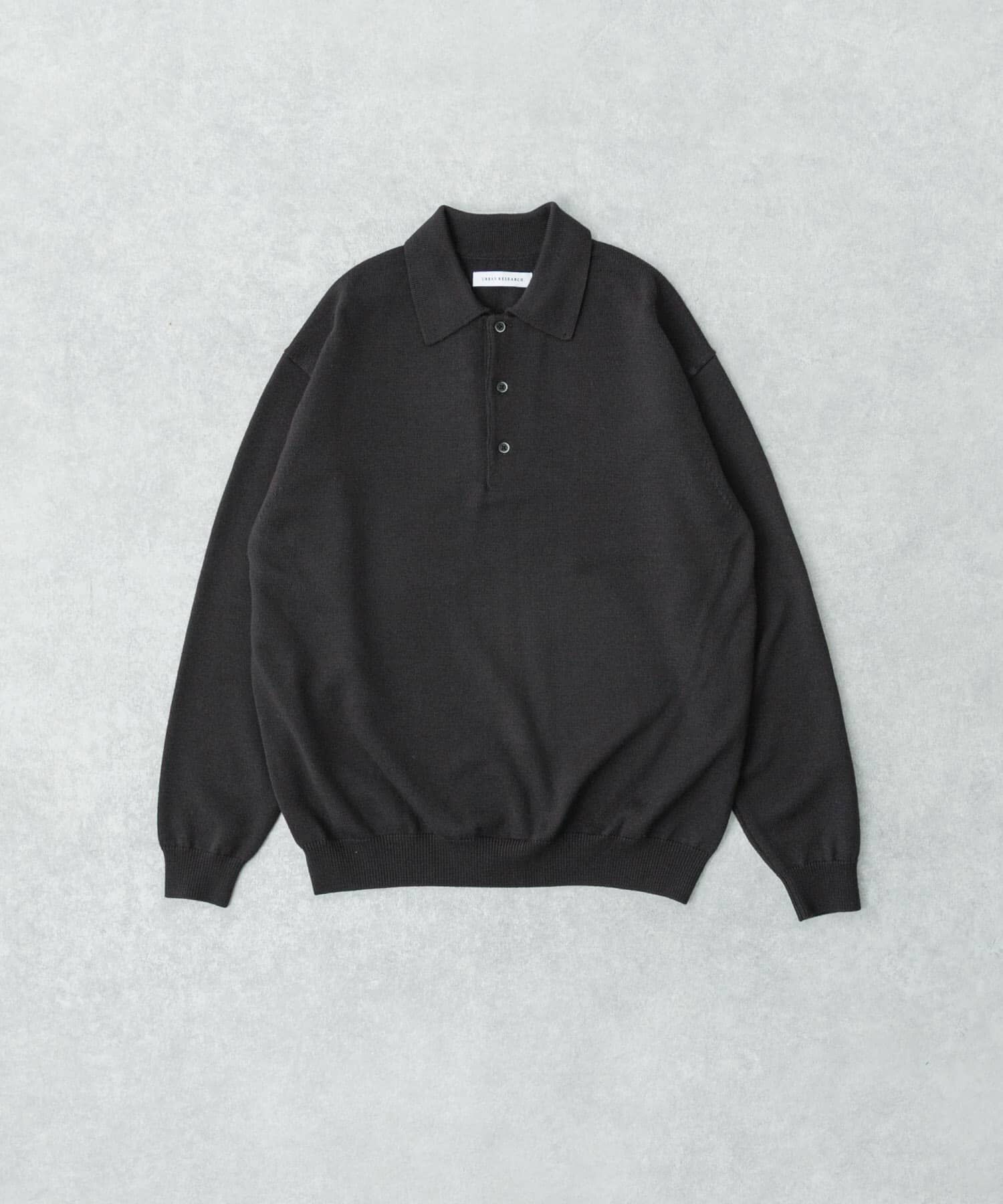 URBAN RESEARCH「CASH FEEL W/MID ニットポロ」|ニット・セーター|ブラウン