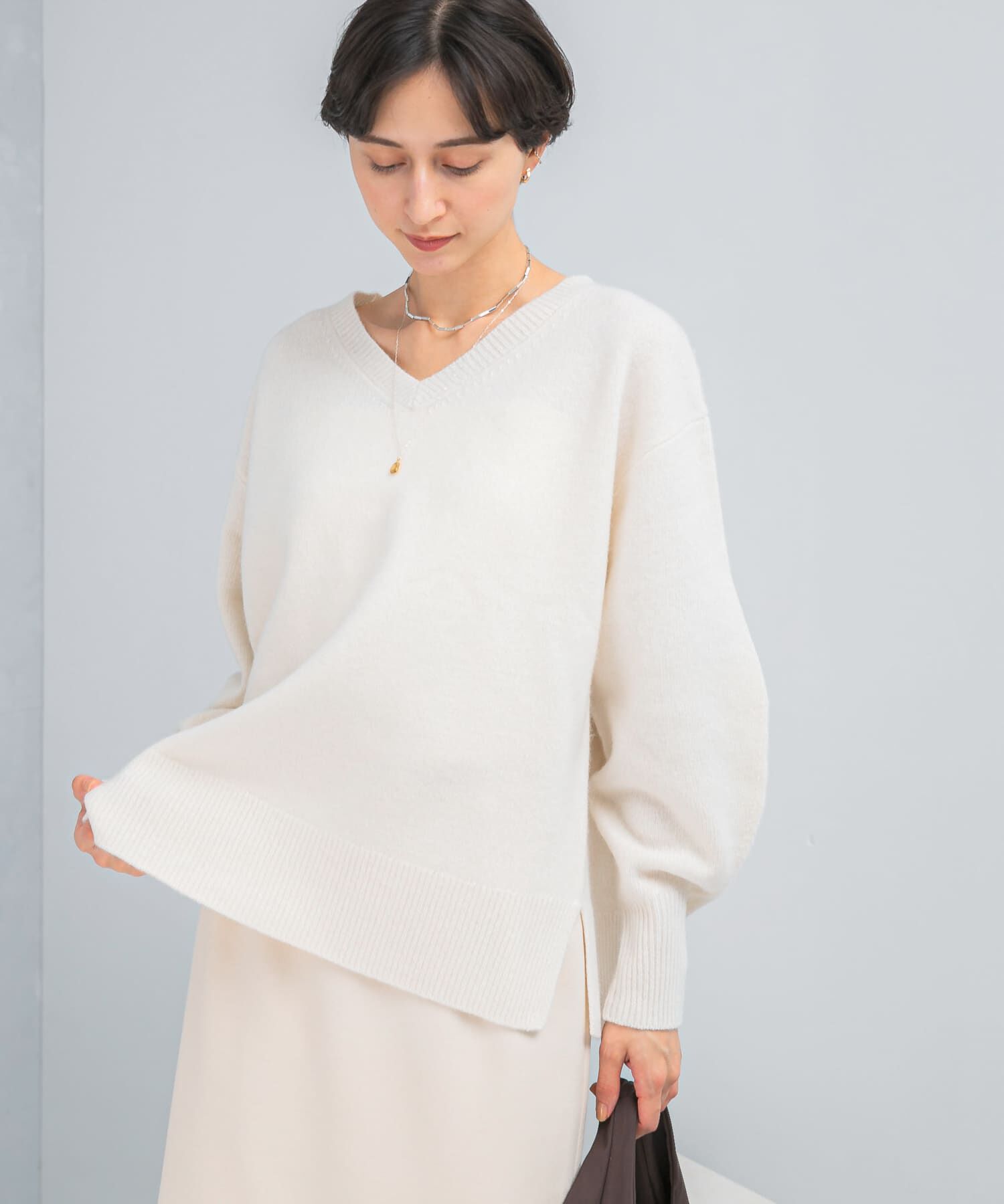 URBAN RESEARCH ROSSO「ウールカシミヤVネックニットプルオーバー」|ニット・セーター|