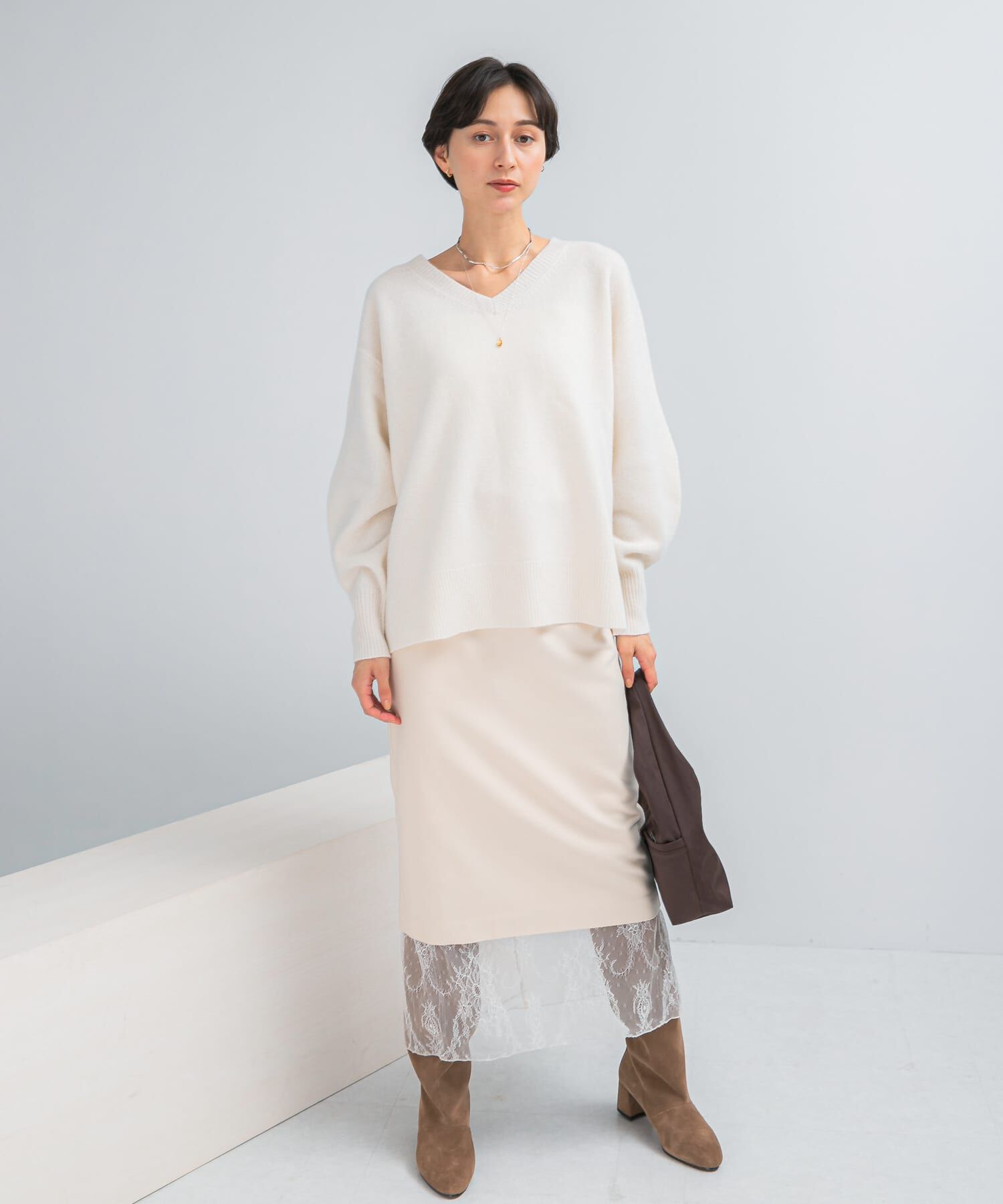 URBAN RESEARCH ROSSO「ウールカシミヤVネックニットプルオーバー」|ニット・セーター|