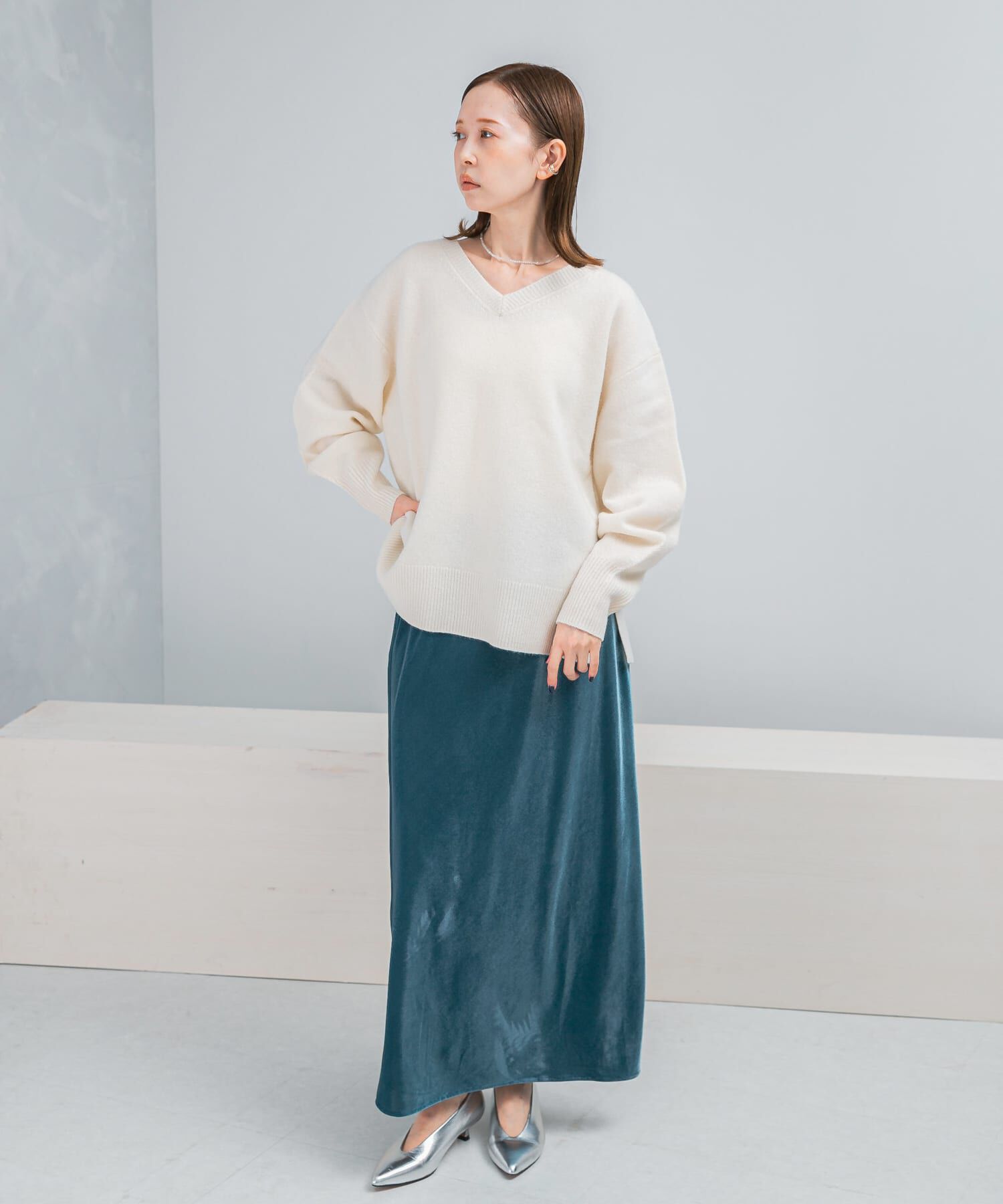 URBAN RESEARCH ROSSO「ウールカシミヤVネックニットプルオーバー」|ニット・セーター|