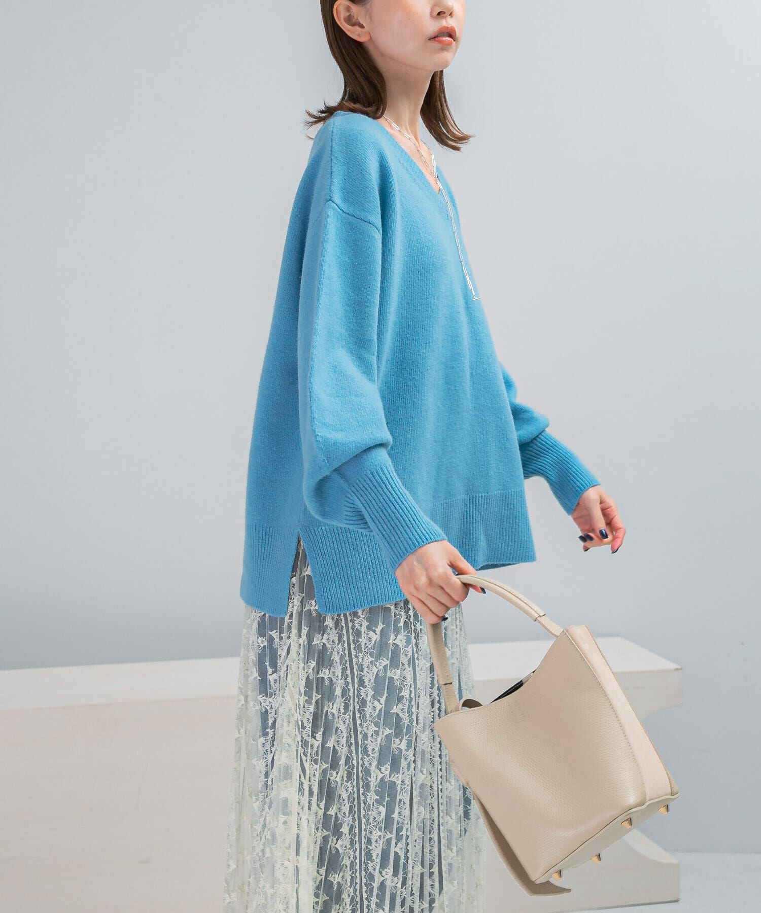 URBAN RESEARCH ROSSO「ウールカシミヤVネックニットプルオーバー」|ニット・セーター|