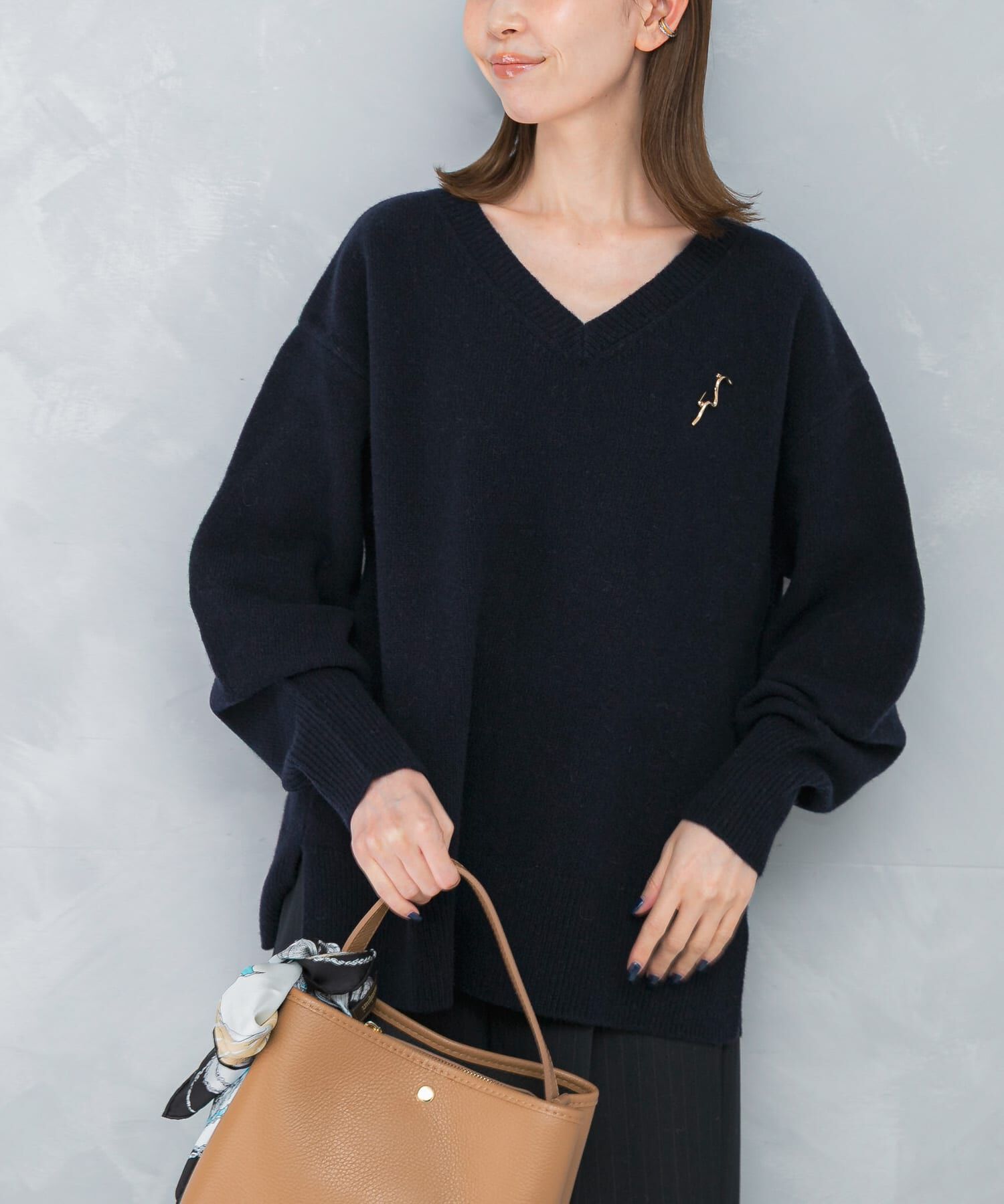 URBAN RESEARCH ROSSO「ウールカシミヤVネックニットプルオーバー」|ニット・セーター|