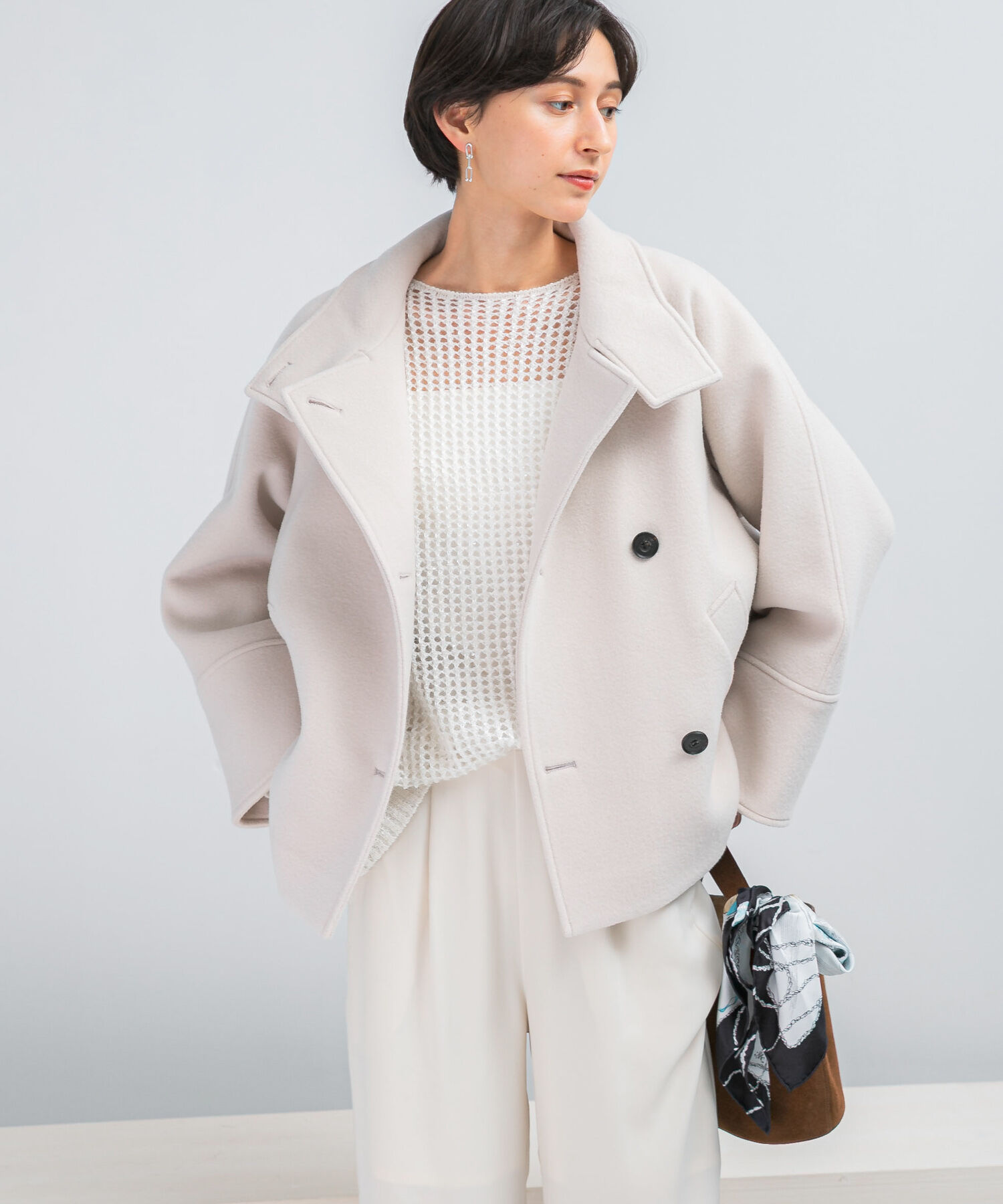 URBAN RESEARCH ROSSO「スーパー140シャルム2WAYカラーコート」|ノーカラーコート|