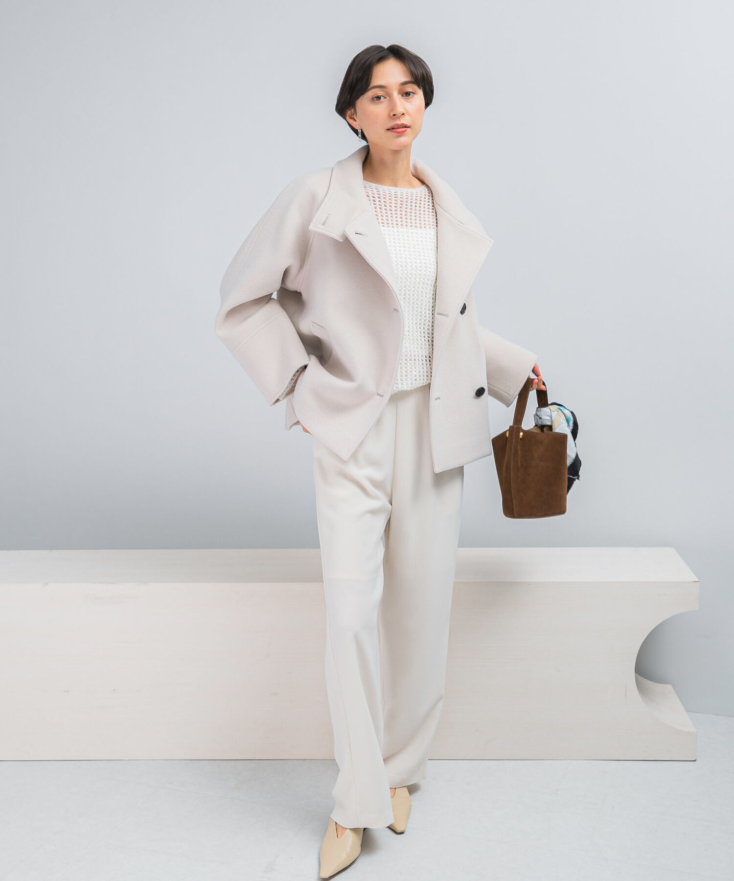 URBAN RESEARCH ROSSO「スーパー140シャルム2WAYカラーコート」|ノーカラーコート|