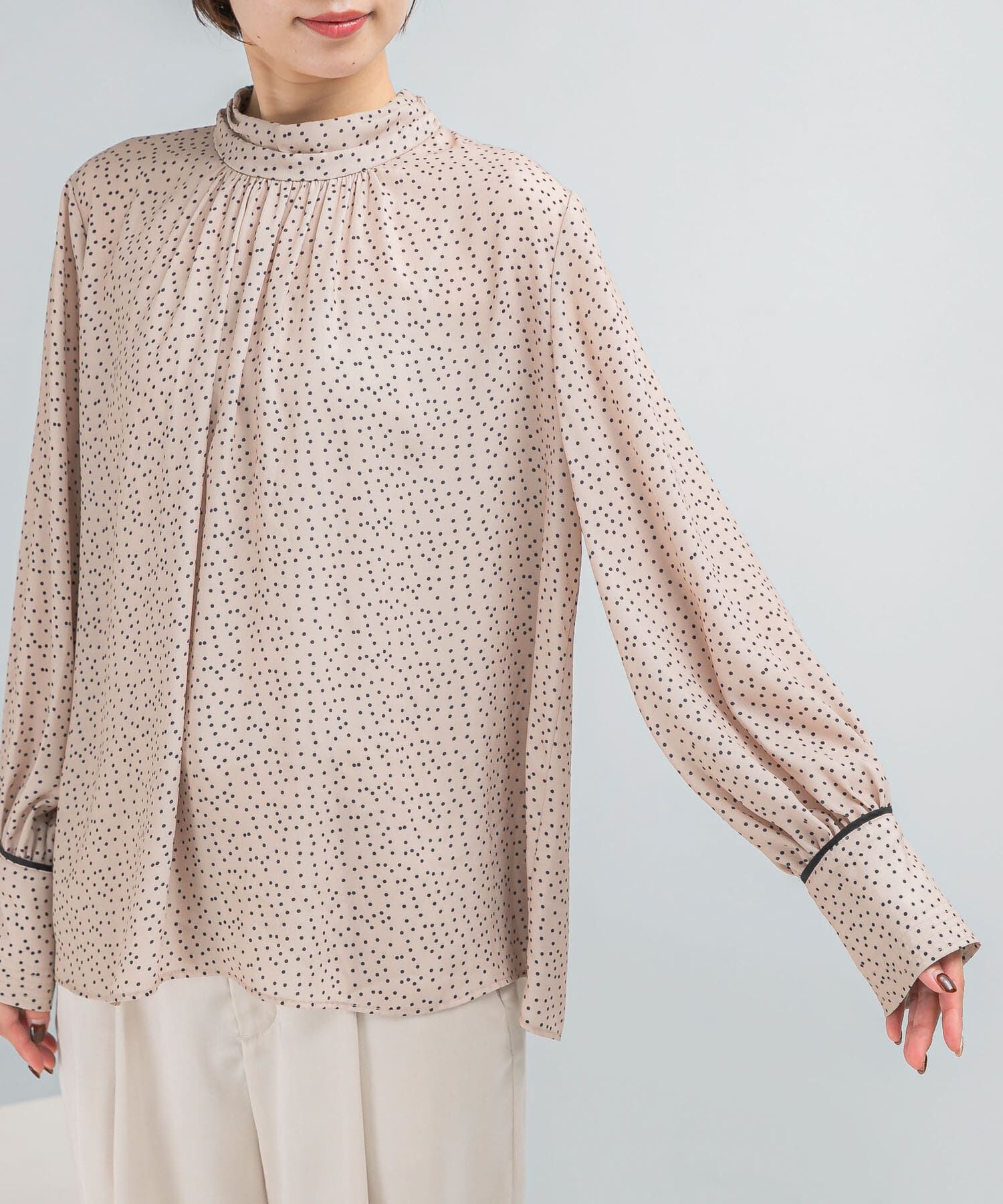 URBAN RESEARCH ROSSO「ギャザーハイネックブラウス」|シャツ・ブラウス|