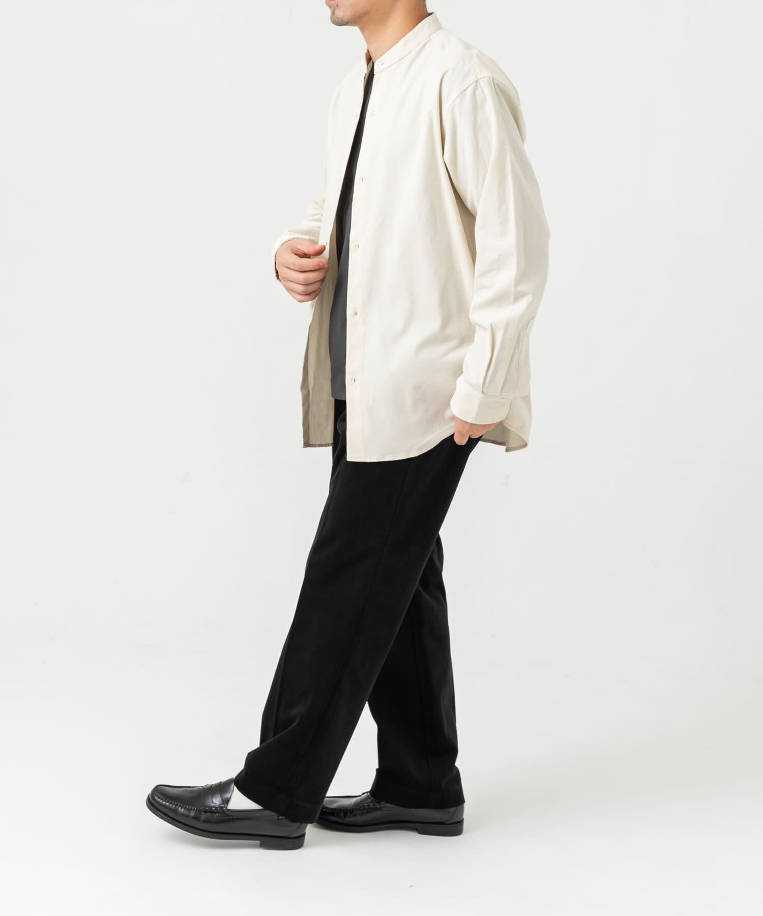 URBAN RESEARCH ROSSO「アーバンリラックスコーデュロイバンドシャツ」|シャツ・ブラウス|