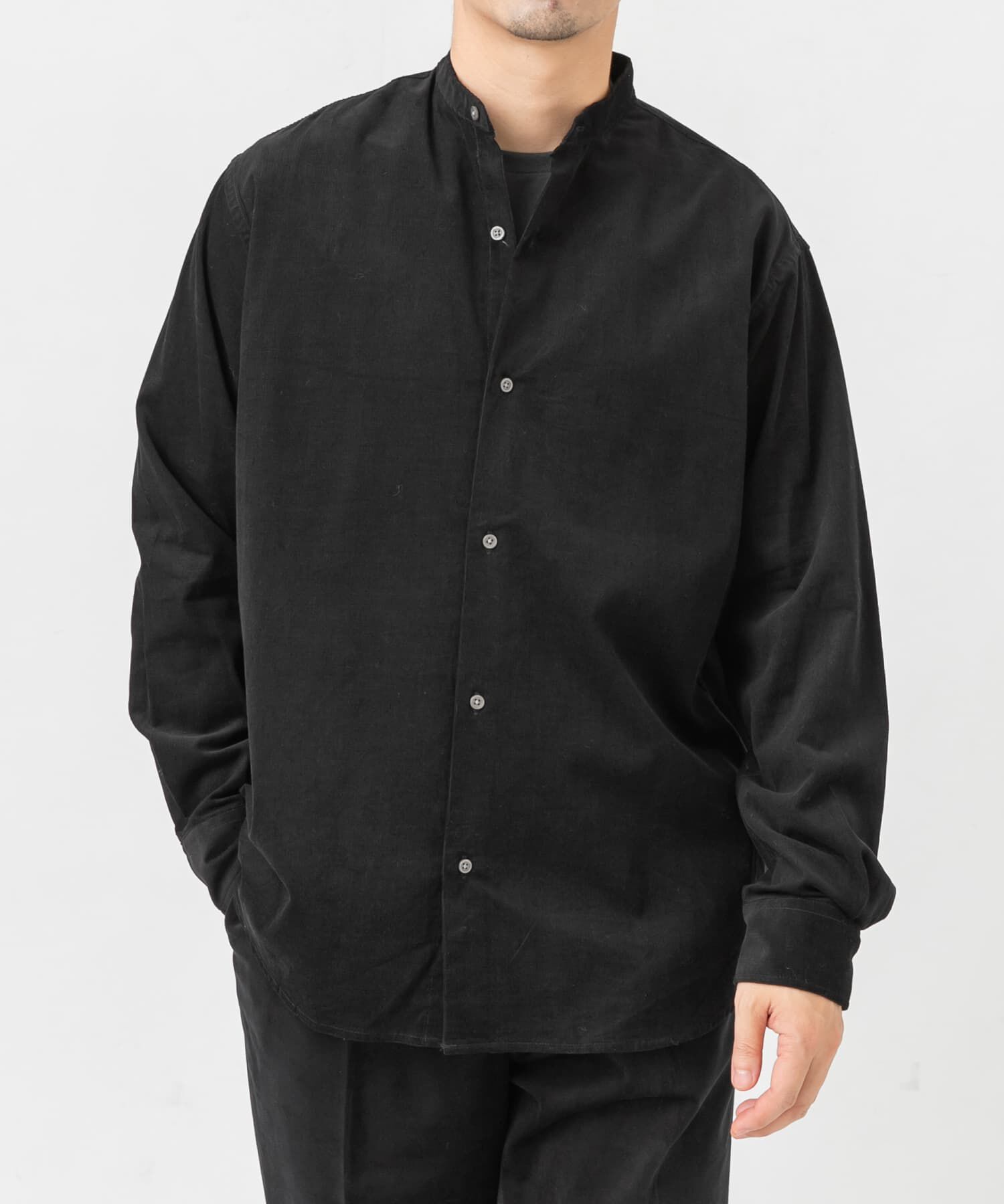 URBAN RESEARCH ROSSO「アーバンリラックスコーデュロイバンドシャツ」|シャツ・ブラウス|