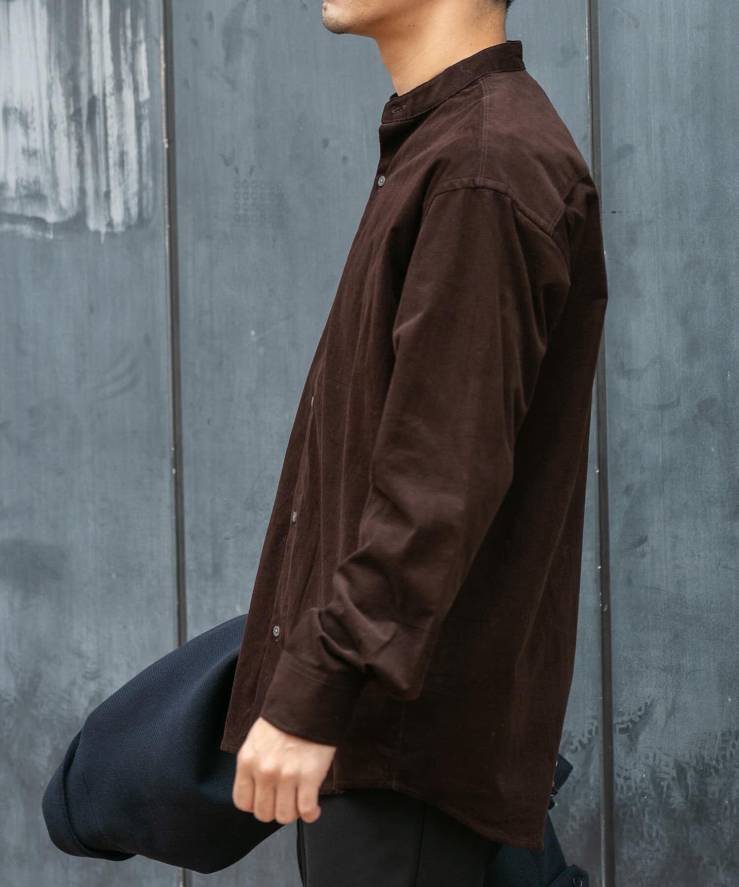 URBAN RESEARCH ROSSO「アーバンリラックスコーデュロイバンドシャツ」|シャツ・ブラウス|