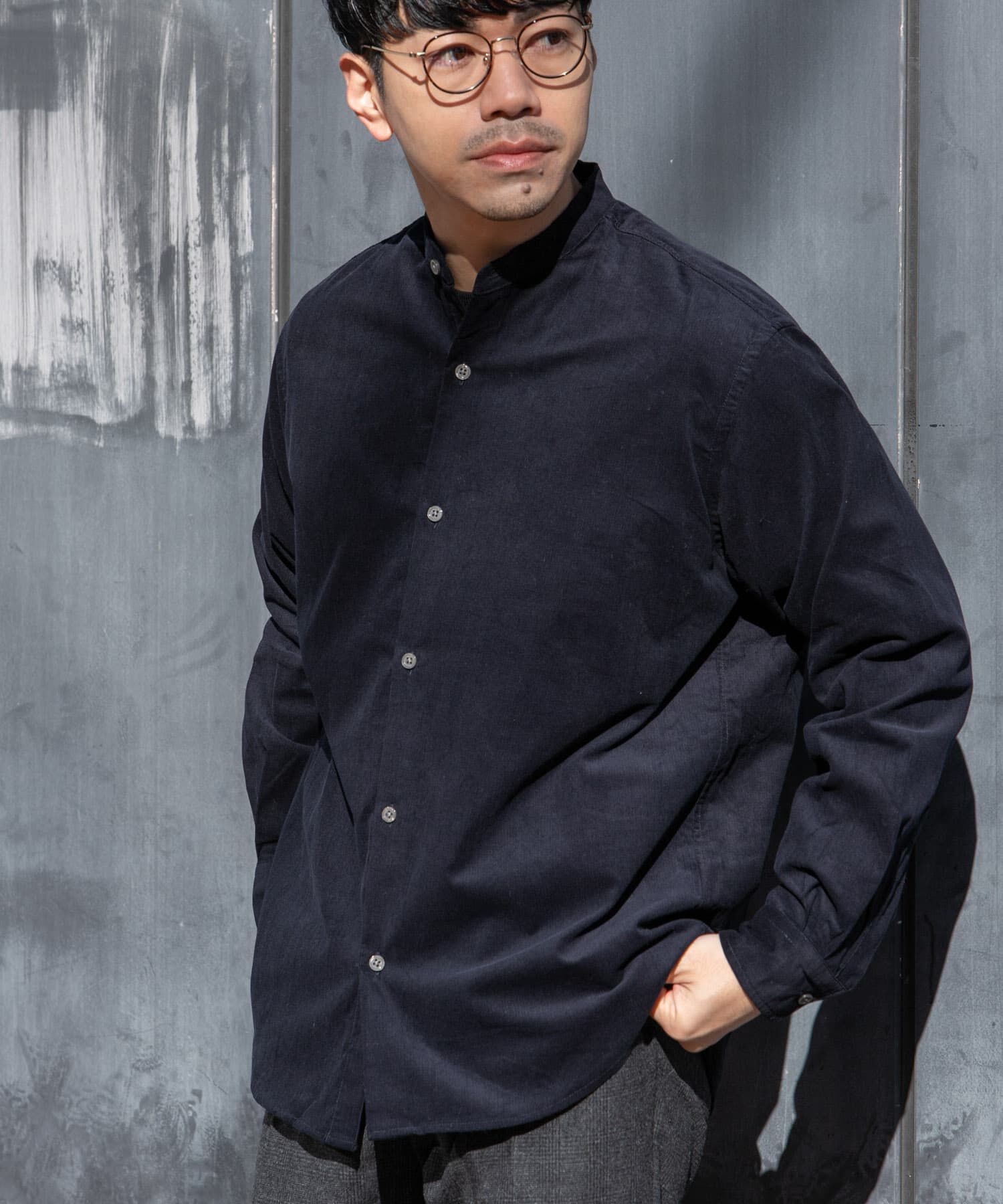 URBAN RESEARCH ROSSO「アーバンリラックスコーデュロイバンドシャツ」|シャツ・ブラウス|