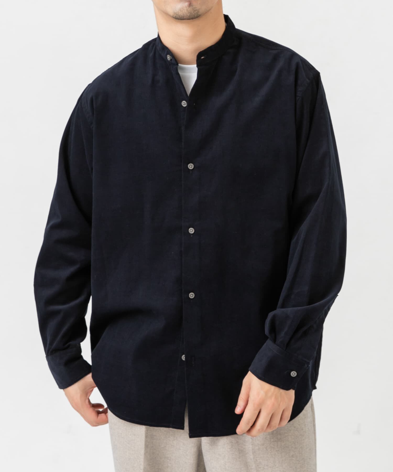 URBAN RESEARCH ROSSO「アーバンリラックスコーデュロイバンドシャツ」|シャツ・ブラウス|