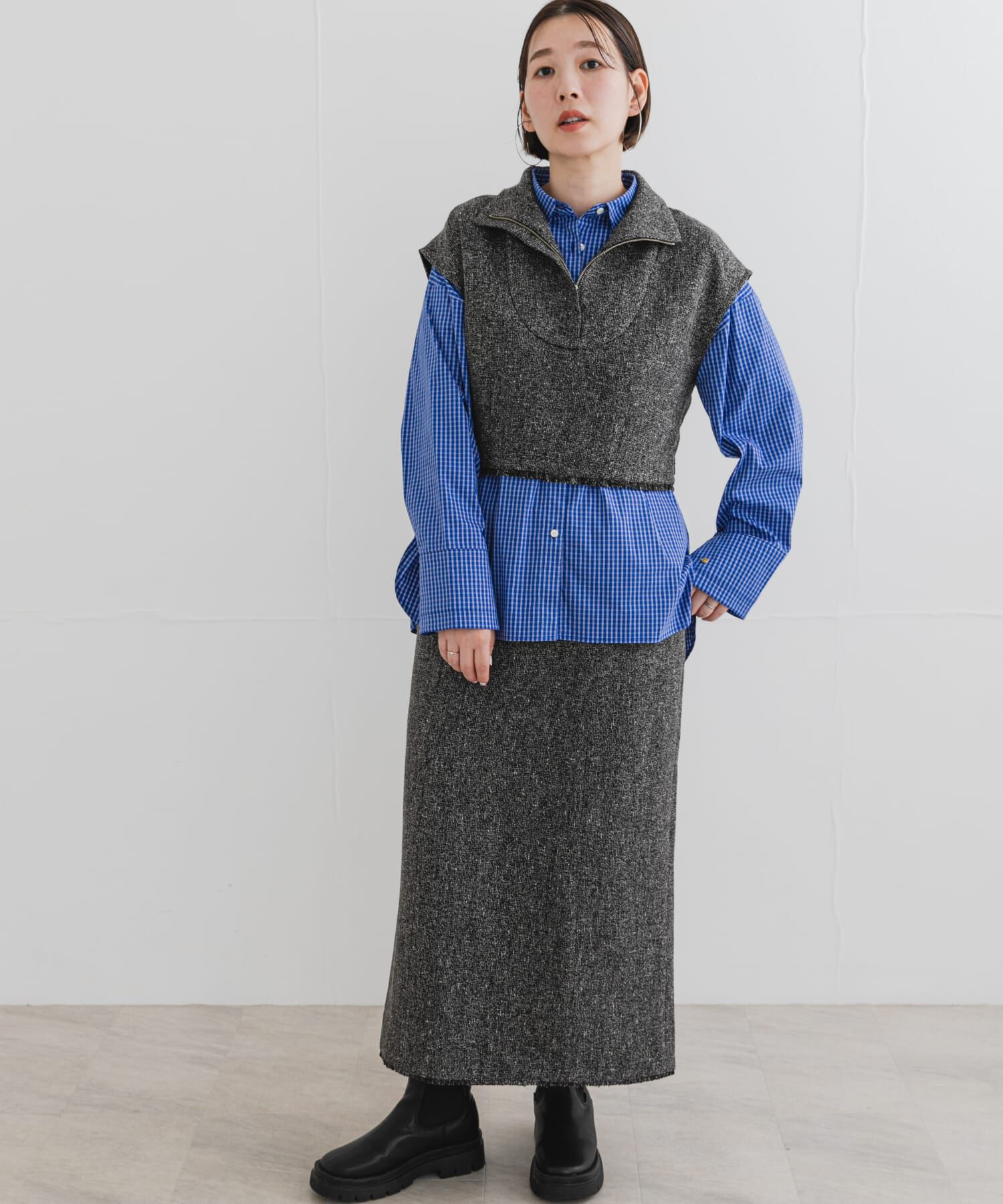 URBAN RESEARCH ROSSO「F by ROSSO　ツイードハーフZIPプルオーバー+スカート」|その他|