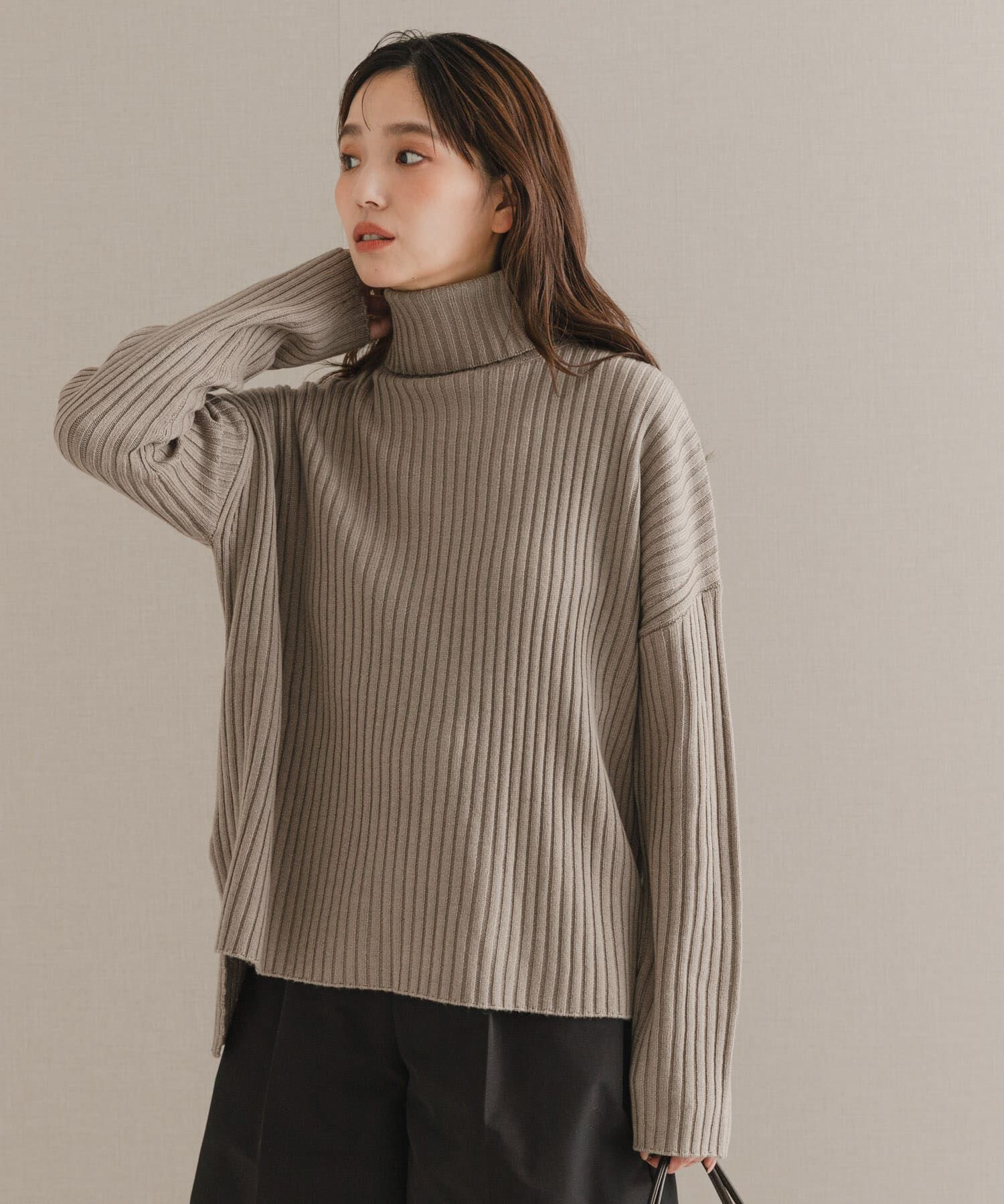 URBAN RESEARCH ROSSO「マシーンウォッシュ ワイドリブニット」|ニット・セーター|